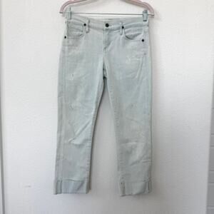 Citizens of Humanity Dahn Cropped Straight Leg Jeans Pale Blue Stone Wash 26